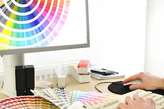 graphic designer choosing color small